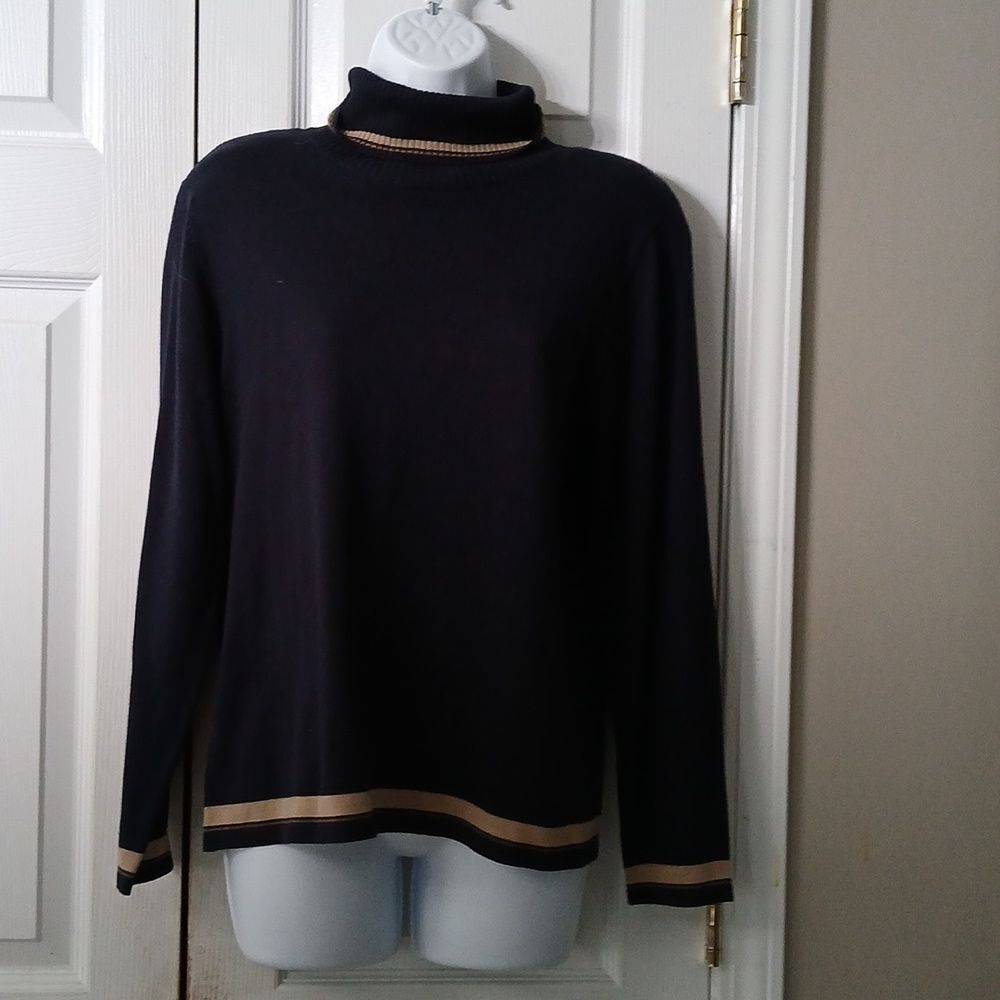Christopher & Banks navy turtleneck sweater  Sz  M NWOT